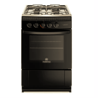 Cocina a Gas 4 Platos Mademsa con LimpiaFácil y Parrillas de Alambrón MV 120 T Negra