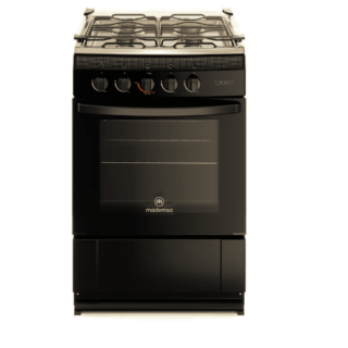 Cocina a Gas 4 Platos Mademsa con LimpiaFácil y Tapa Cubierta MV 210 T Negra