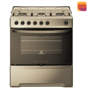 Cocina a Gas 6 Platos Mademsa con LimpiaFácil y Quemadores Laterales M 820 T Inox