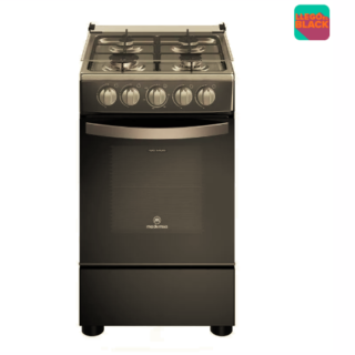 Cocina a Gas 4 Platos Mademsa LimpiaFácil y Tapa Cubierta Vidrio FM4LP Negra