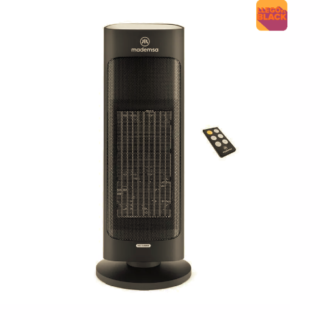 Estufa Eléctrica Mademsa 2000W Digital, Oscilación y Control Remoto EH100 Negra