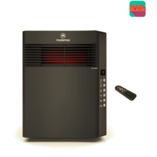 Estufa Eléctrica Infrarroja Mademsa 1500W Digital, Modo Eco y Control Remoto INF10 Negra