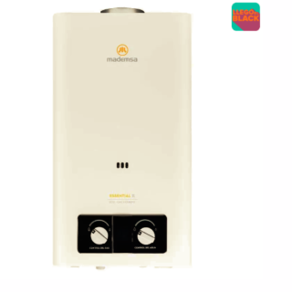 Calefont Gas Licuado Mademsa 11 Litros Tiro Natural Ionizado Essential 11 Eco GL Blanco