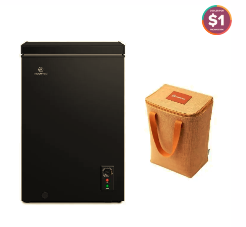Congelador Freezer Mademsa Horizontal Dual 97L Frío Directo H100B Negro + Bolso Cooler Mademsa